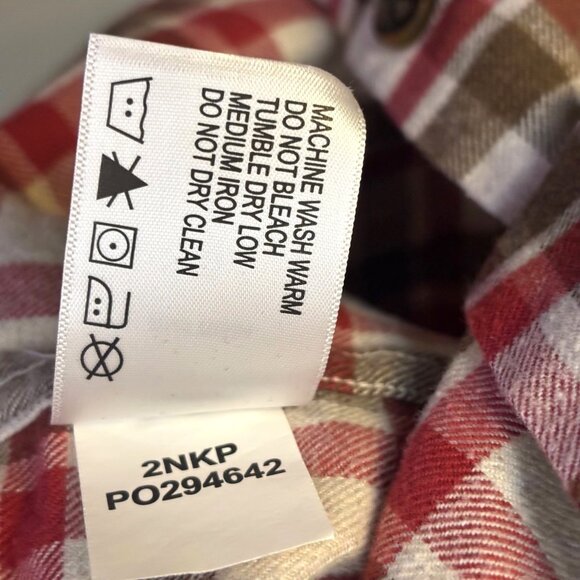 Orvis Lodge Flannel Shirt XL Plaid Red Brown Collared Button Up 100% Cotton - Picture 4 of 5